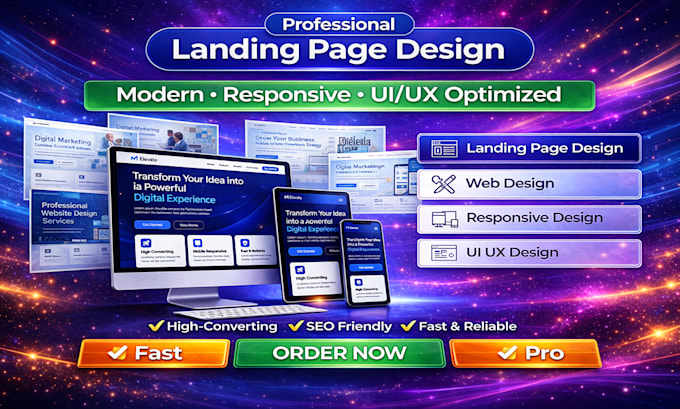 design a high converting, mobile responsive landing page