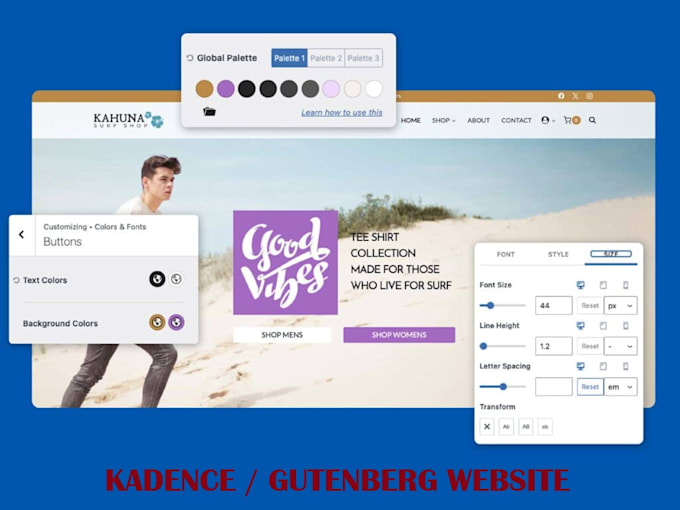redesign woocommerce website with kadence block, gutenberg, kadence pro theme