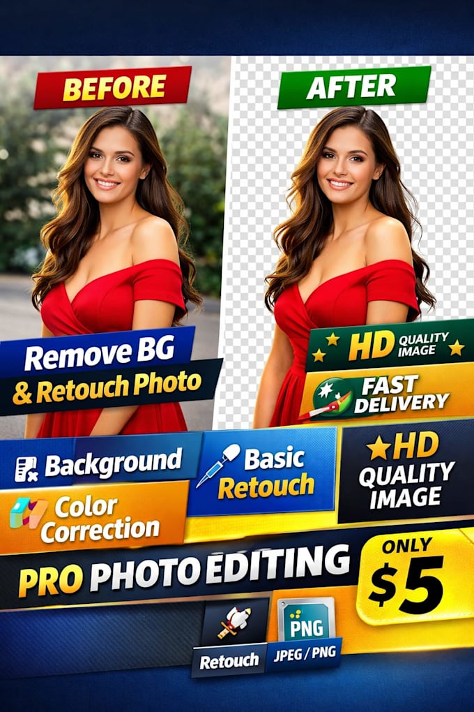 remove background and create a professional png image