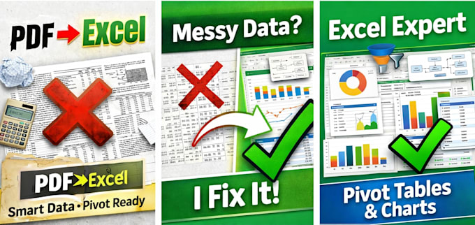 convert PDF to excel with pivot tables and charts