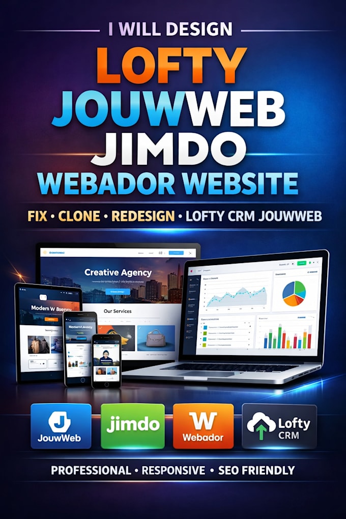 design lofty jouwweb jimdo webador website fix clone redesign lofty crm  ecwid