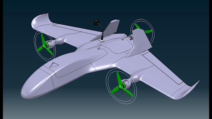 create custom 3d rc plane, vtol aircraft and drone designs for printing
