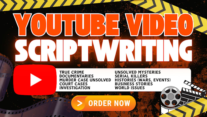 scriptwriting for youtube true crime story, documentary, bodycam, podcast script