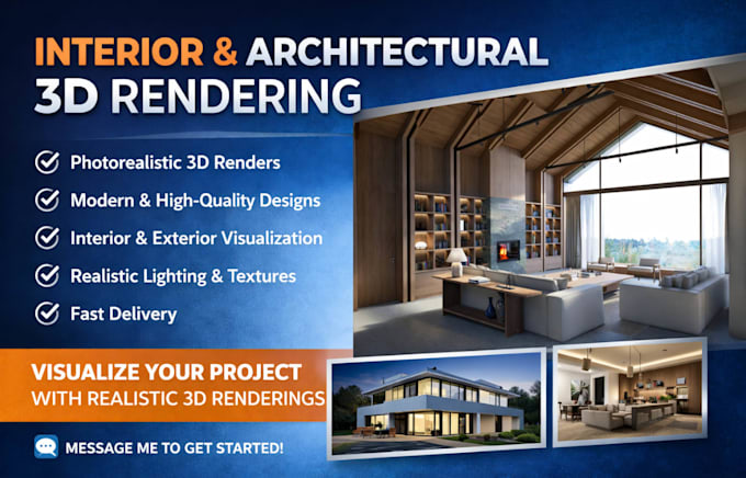 create modern interior architectural 3d renderings with realistic visualization
