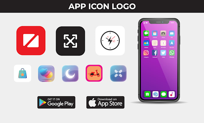 design amazing app icon for mobile app