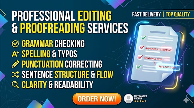 proofread and edit documents emails reports and articles