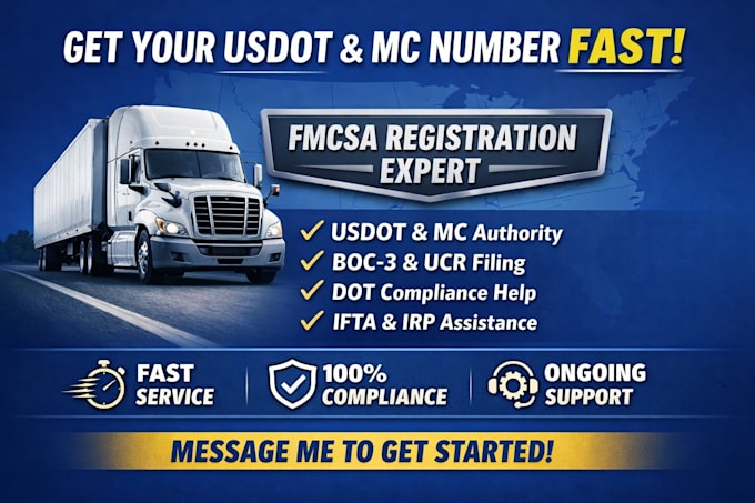 handle fmcsa compliance, dot mc authority, boc3 and ucr filing