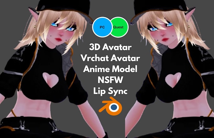 create vrchat avatar 3d model anime avatar nsfw vr character design with toggles