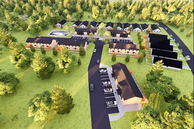 Springview Village Development Design landscape site plan,neighborhood layout,aerial view,community ...