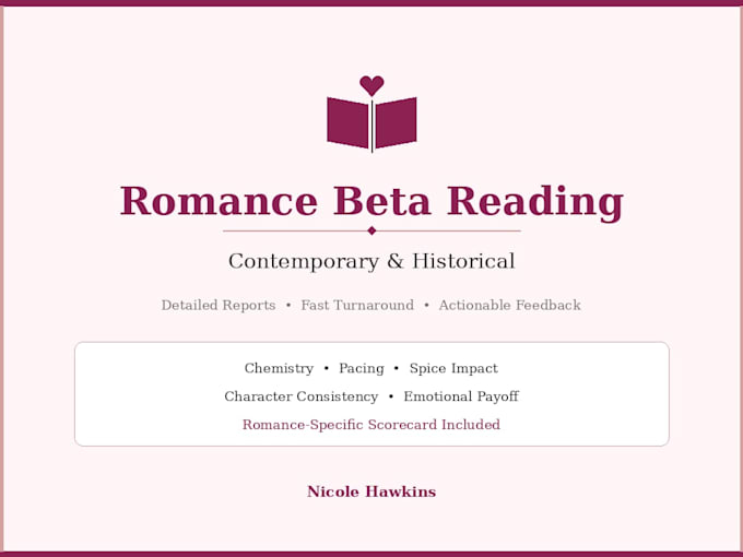 beta read your romance manuscript