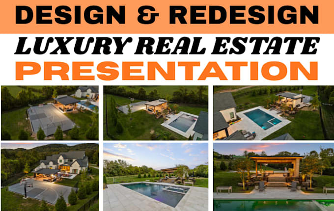 redesign luxury real estate presentation, listing brochure, digital pdf document
