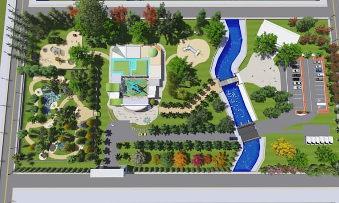 create landscape 2d site plan, planting plan, material list as a garden