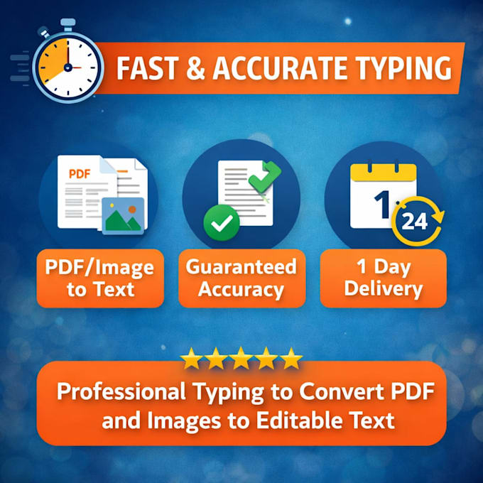 do fast and accurate typing work from pdf image or handwritten notes
