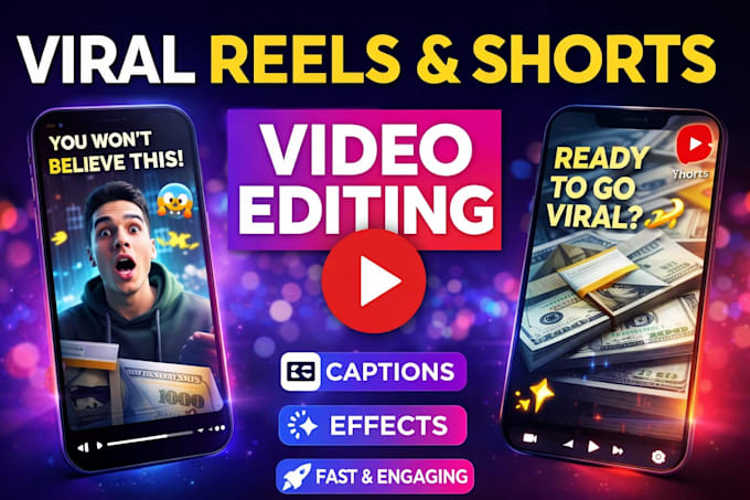 Edit engaging reels and youtube shorts with captions and effects by Cg ...