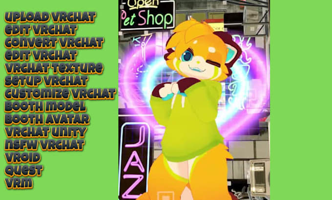 upload, edit, convert vrchat avatar, booth model, vroid, quest, nsfw, vrm