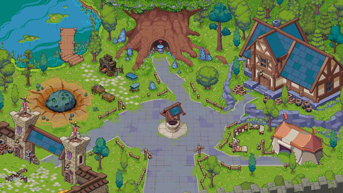create pixel art tileset, tilemap rpg maker, pixel game asset, pixel background