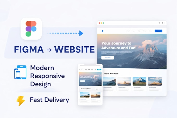 convert figma, xd or PSD to responsive website fast
