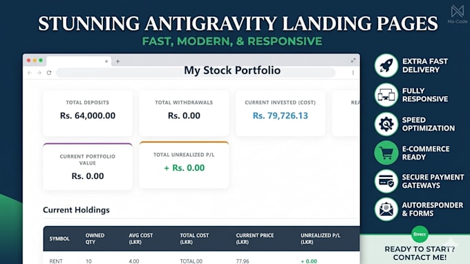 design a modern landing page or website using antigravity