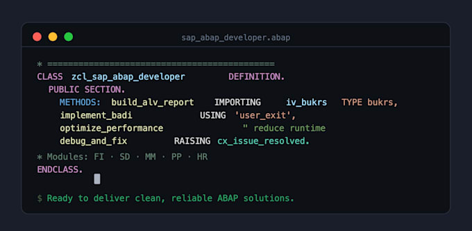 develop or fix sap abap reports, enhancements, and debugging issues