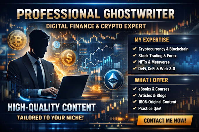 ghostwrite ebook on cryptocurrency, nfts, blockchain, forex, finance