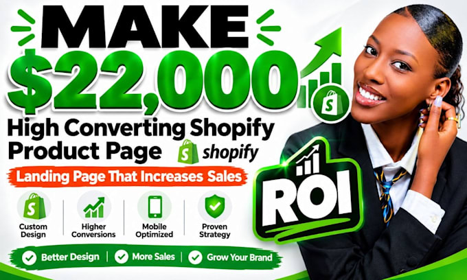 design high converting shopify product page landing page that increases salas