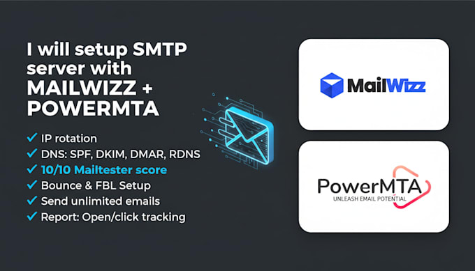 setup SMTP server with mailwizz and powermta