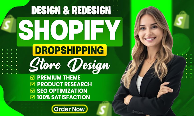 build shopify website, design or redesign shopify store, dropshipping store