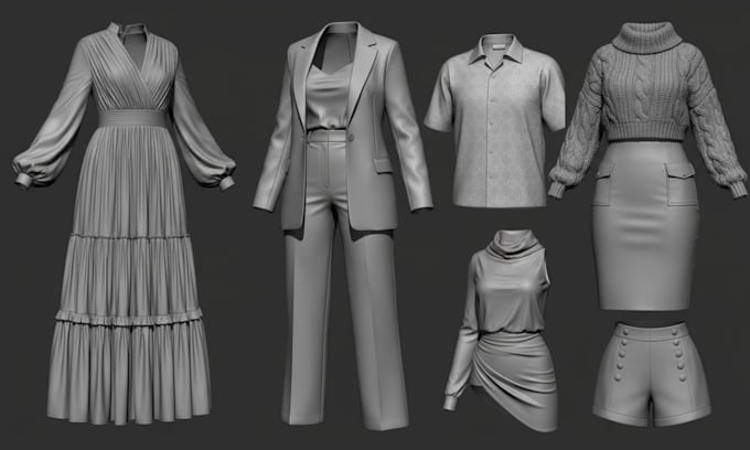 Design rig texture 3d kleding van stof voor second life mesh vrchat ...