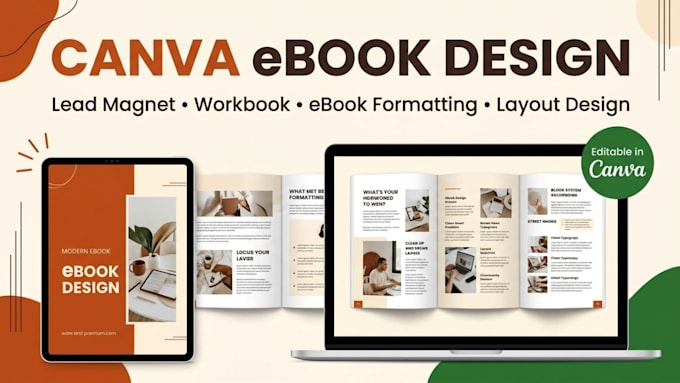 design lead magnet, ebook, workbook and canva template