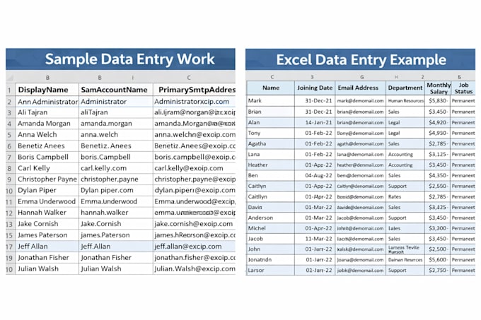 do fast and accurate data entry, copy paste, excel data entry and typing wo