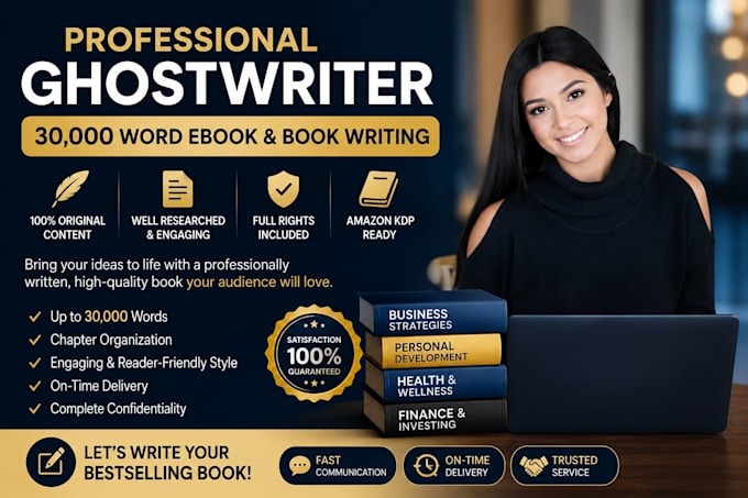 ghostwrite 30,000 words ebook as ghost book writer, and ghost ebook writer