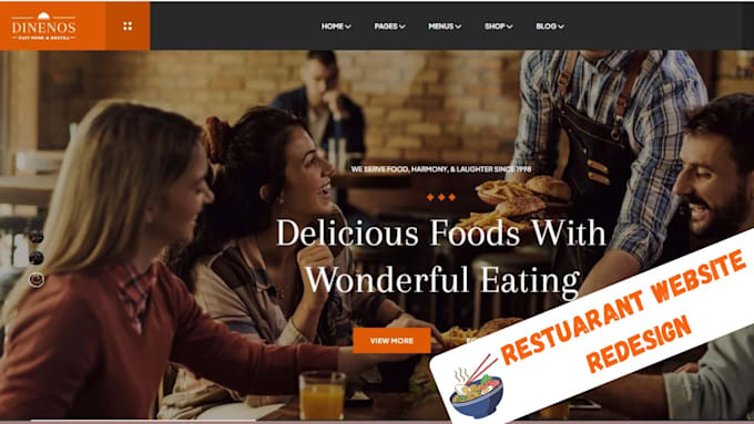 design restaurant website, cafe website with online ordering, menu and booking