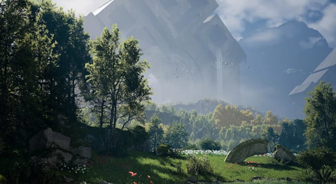 create large 3d game environment for PC, metaverse, VR in unity
