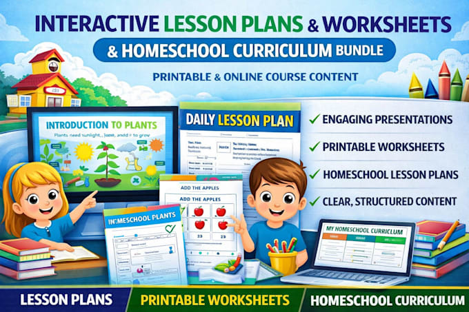 interactive lesson plans presentation printable worksheets homeschool curriculum