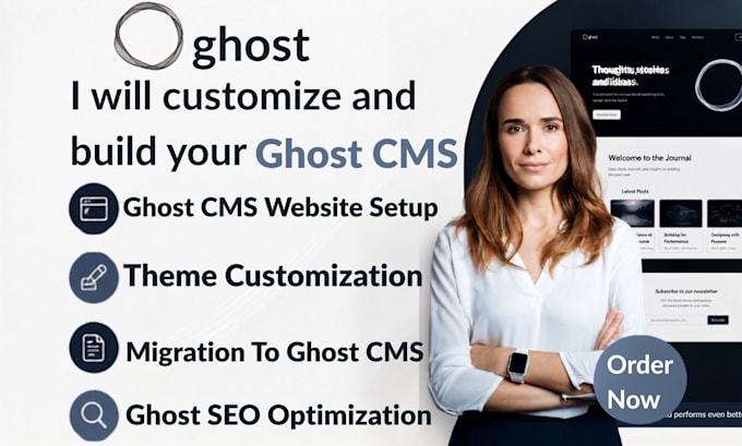 build ghost cms website ghost newsletter blog customize ghost, migrate ghost cms