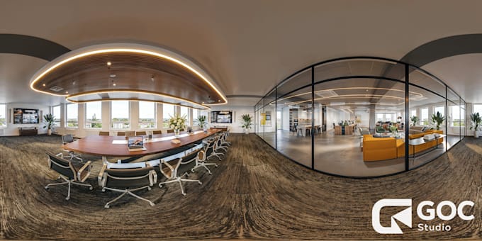 create 3d 360 panorama render for interior and exterior