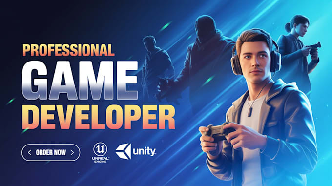 create 2d or 3d mobile game using unity or unreal engine