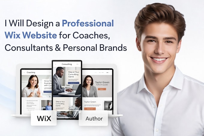 design wix coaching website consultant website author website career website