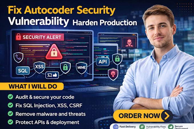 fix autocoder security vulnerability secure website harden production code audit