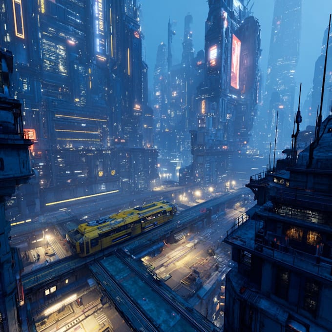 create professional futuristic cityscape concept art