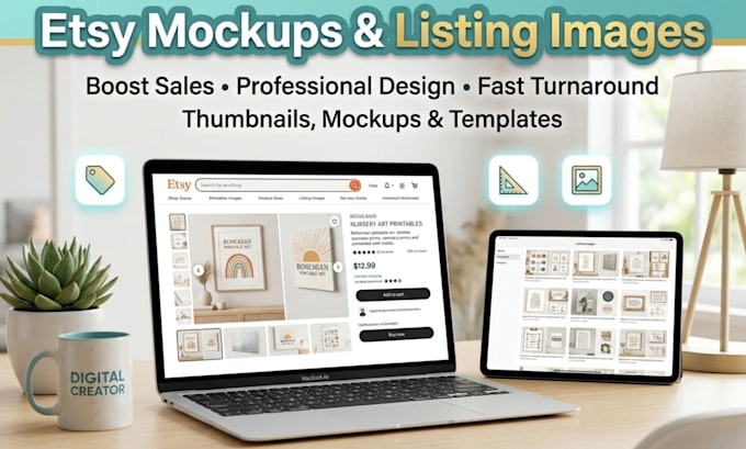 create high converting etsy mockups listing images and thumbnails