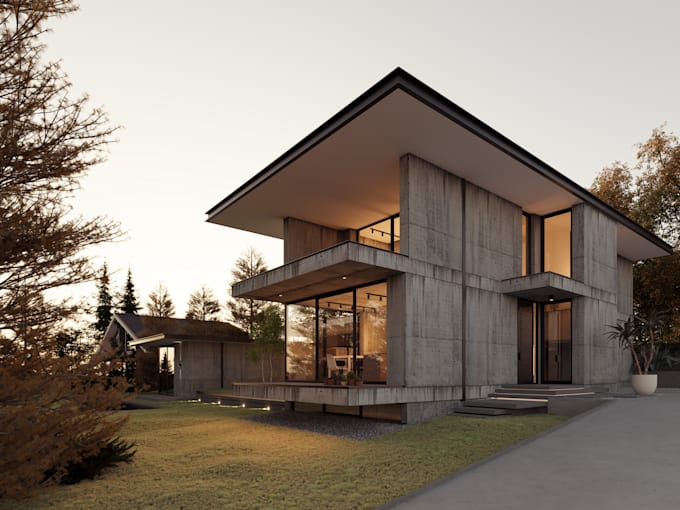 render your exterior building