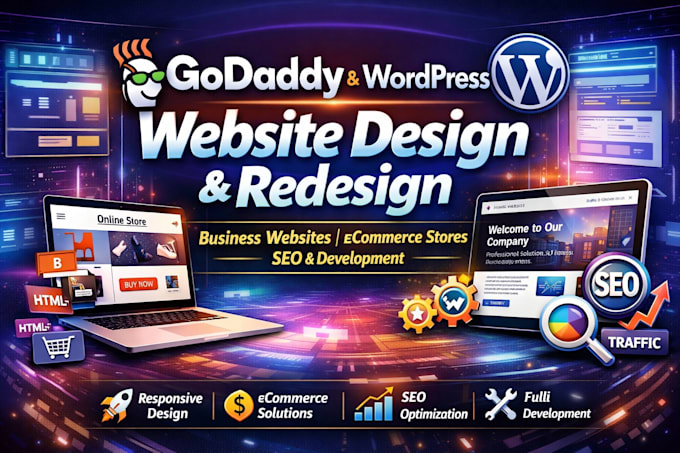 design godaddy website redesign godaddy hostinger ecommerce wordpress