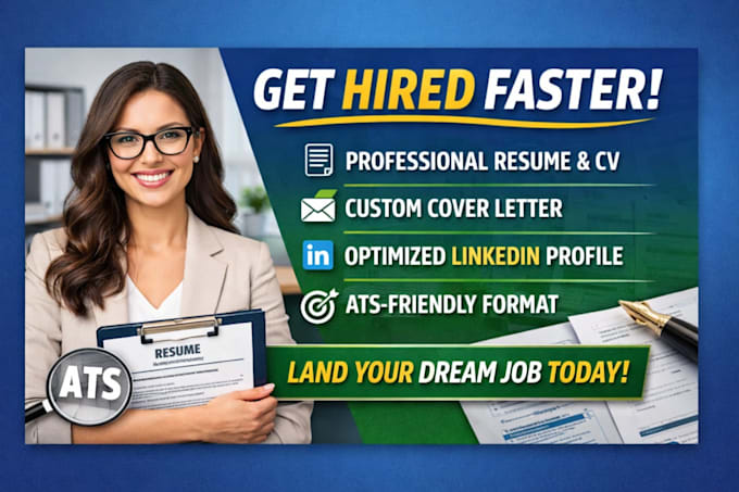 Write an ats optimized resume, cover letter and linkedin profile by ...