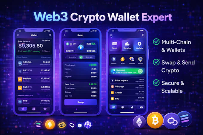 build web3 crypto wallet multichain app react native