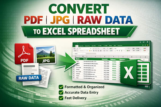 Converter dados de pdf, jpg e texto bruto em planilha excel estruturada