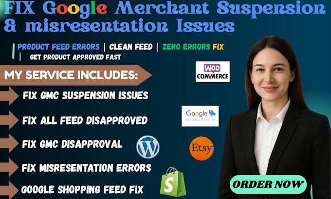 fix gmc product feed errors fix google merchant misresentation suspension errors