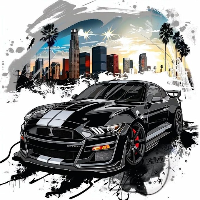you racing car into vector illustration