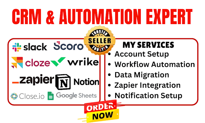 setup zapier integration google sheets slack notion cloze close io wrike scoro