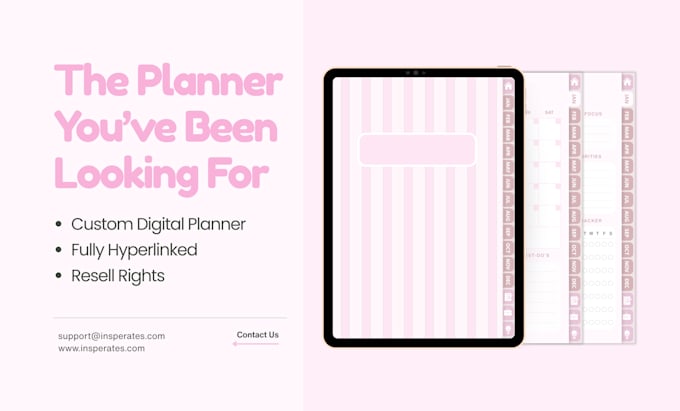 design an aesthetic digital planner fully hyperlinked